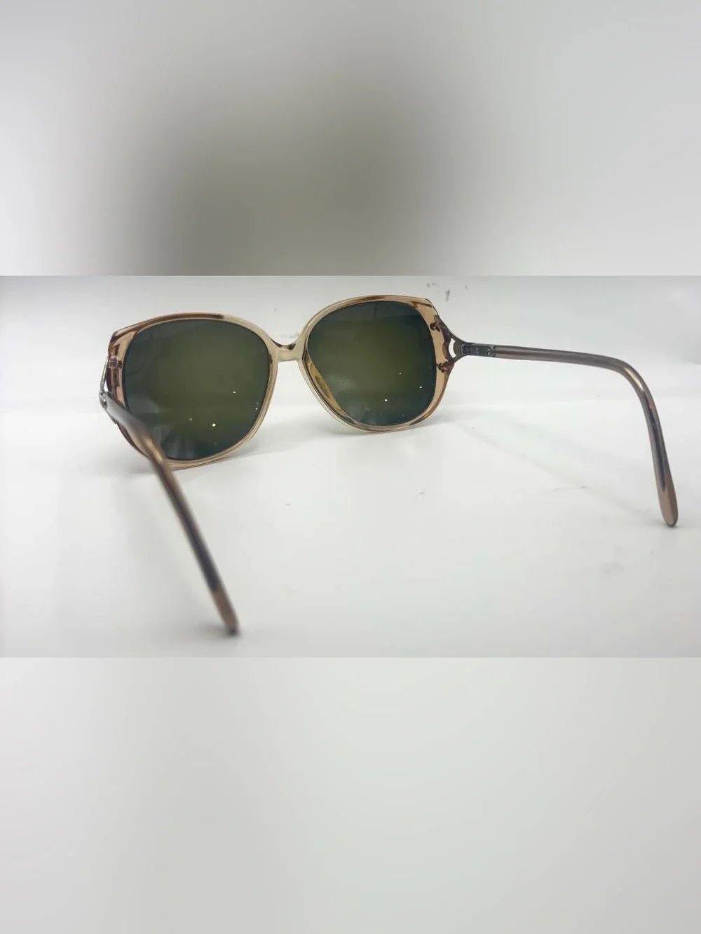 Vintage Luxottica Brown Translucent Oval Sunglasses Frames Only
